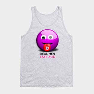 Real men take acid smiley face purple om Tank Top